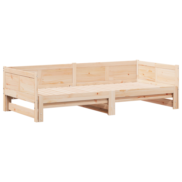 Cama Día Extraíble 90x200 cm Madera Maciza de Pino M 2
