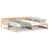 Cama de Dia Extensível 90x200 cm de Madeira Maciça de Pinho 4