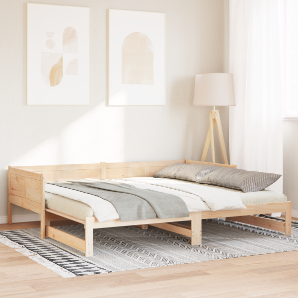 Cama Día Extraíble 90x200 cm Madera Maciza de Pino M 5