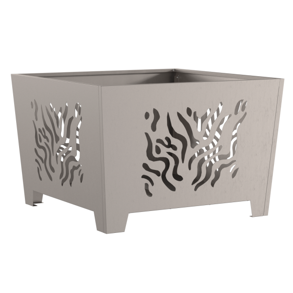 Brasero cuadrado acero patinable 60x60x40 cm M 4