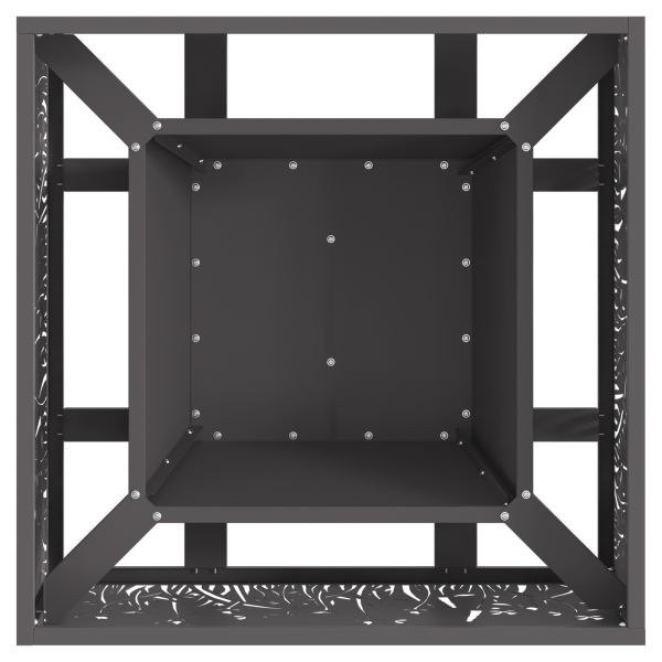 Brasero cuadrado de acero negro 60x60x30 cm M 5