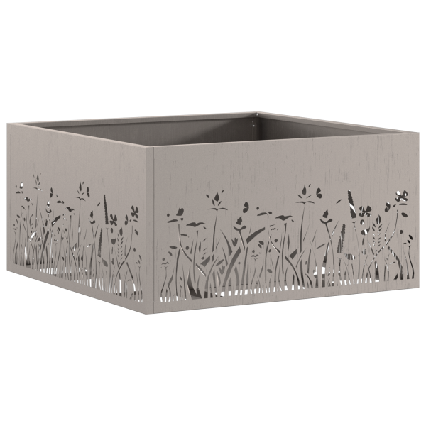 Brasero cuadrado de acero patinable 60x60x30 cm M 4