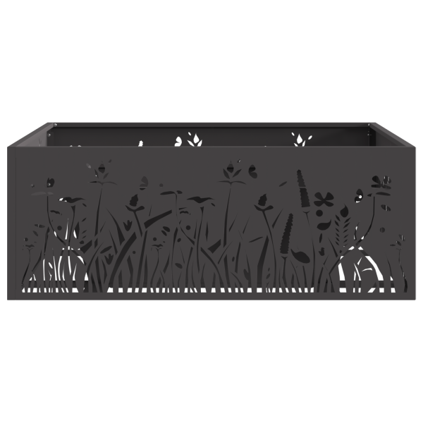 Brasero cuadrado de acero negro 80x80x30 cm M 4