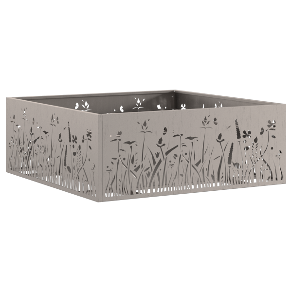 Brasero cuadrado de acero patinable 80x80x30 cm M 4