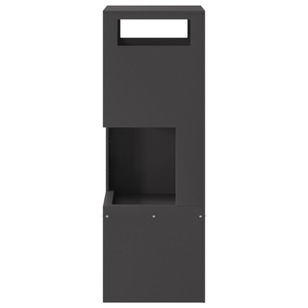 Brasero cuadrado de acero negro 35x35x100 cm M 5