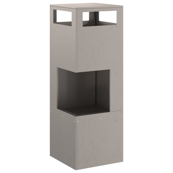 Brasero cuadrado de acero patinable 35x35x100 cm M 4