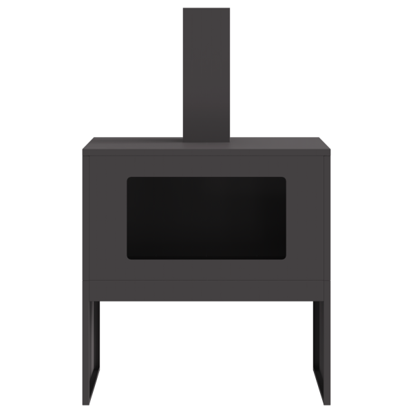 Brasero con chimenea acero negro 60x40x96 cm M 5