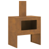 Brasero con chimenea acero patinable 60x40x96 cm 2