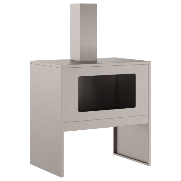 Brasero con chimenea acero patinable 60x40x96 cm M 4