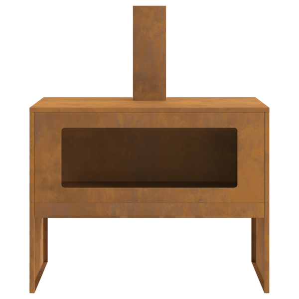 Brasero con chimenea acero patinable 80x50x96 cm M 5