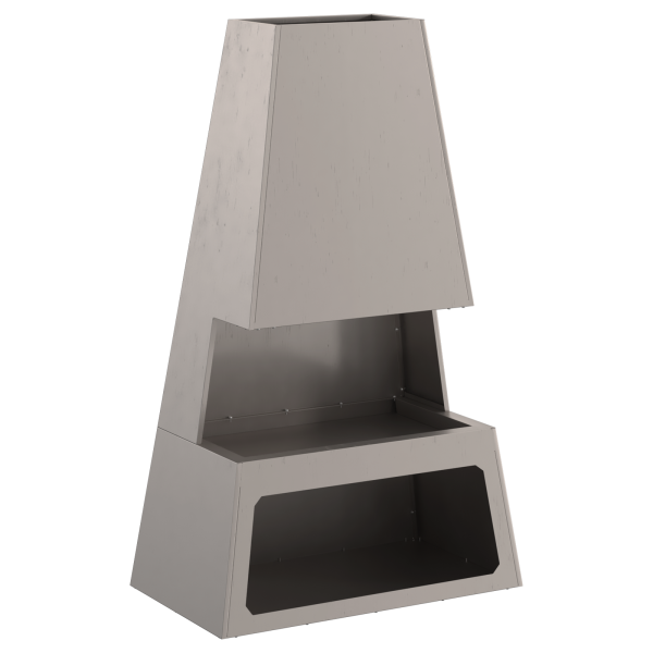 Fogão a lenha  com armazenamento de toras 60x35x100 cm em aço resistente às intempéries M 4