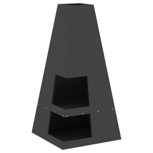 Fogata con espacio para troncos - Negra 50 x 50 x 100 cm - Acero H