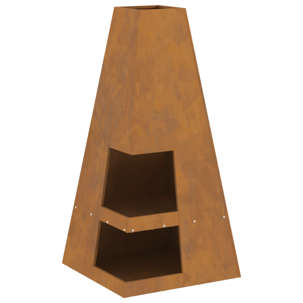 Churrasqueira com espaço pra lenha 50 x 50 x 100 cm - Aço envelhecido M 2