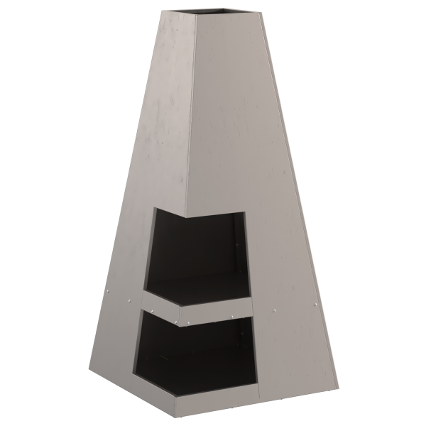 Churrasqueira com espaço pra lenha 50 x 50 x 100 cm - Aço envelhecido M 4