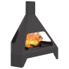 Brasero con chimenea acero negro 50x43x52 cm 3