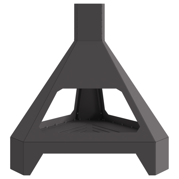 Brasero con chimenea acero negro 50x43x52 cm M 4