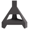 Brasero con chimenea acero negro 50x43x52 cm 4