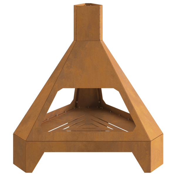 Fogo com Chaminé 50x43x52 cm Aço Envelhecido M 2