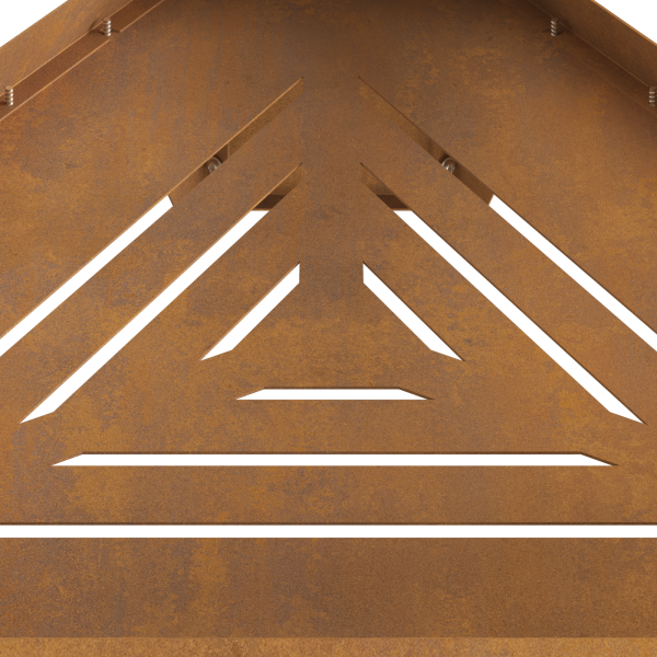 Brasero con chimenea acero patinable 50x43x52 cm M 5