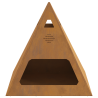 Brasero piramidal acero patinable 50x50x51 cm 5