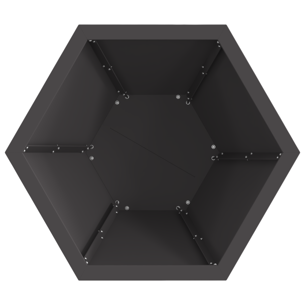 Brasero hexagonal acero negro 50x50x40 cm M 5