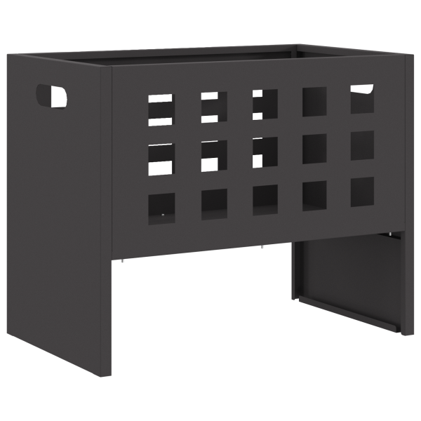Brasero rectangular de acero negro 50x30x40 cm M 2
