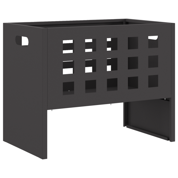Brasero rectangular de acero negro 50x30x40 cm M 4
