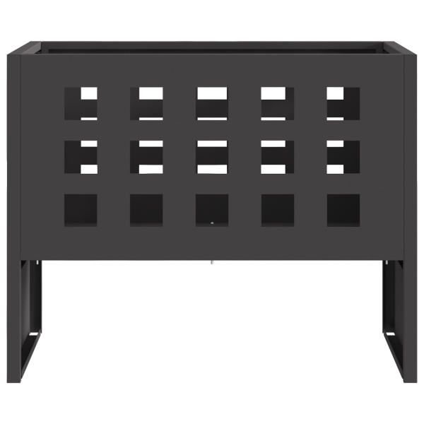 Brasero rectangular de acero negro 50x30x40 cm M 5