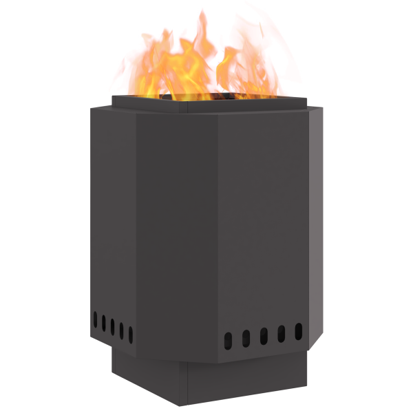 Fogata Sin Humo Negra 38x38x51 cm de Acero - M 3
