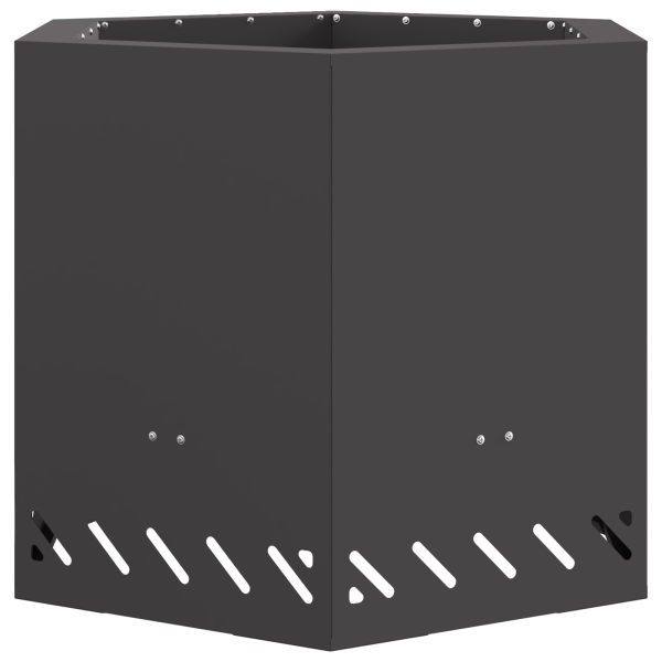 Fogueira Sem Fumaça Hexagonal Preta 58x58x51 cm Aço M 2