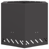 Brasero sin humo hexagonal acero negro 58x58x51 cm 2