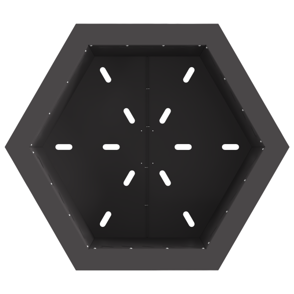 Brasero sin humo hexagonal acero negro 58x58x51 cm M 5