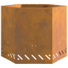 Brasero sin humo hexagonal acero patinable 58x58x51 cm 5