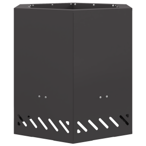Brasero sin humo hexagonal acero negro 48x48x51 cm H