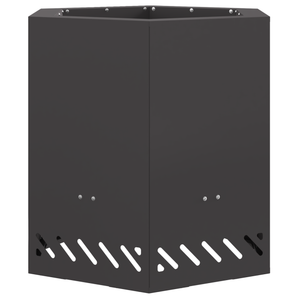 Brasero sin humo hexagonal acero negro 48x48x51 cm M 2
