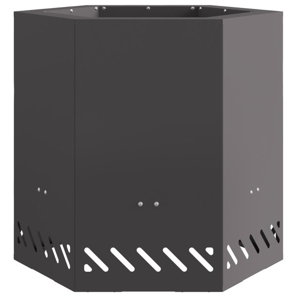 Fogueira Sem Fumaça Hexagonal Preta 48x48x51 cm Aço M 4