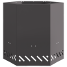 Brasero sin humo hexagonal acero negro 48x48x51 cm 4