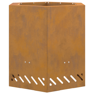 Brasero sin humo hexagonal acero patinable 48x48x51 cm H