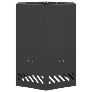 Brasero sin humo hexagonal acero negro 38x38x51 cm H