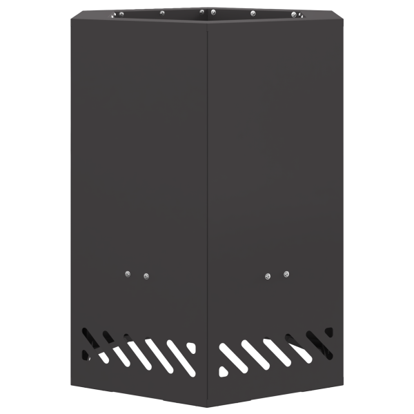 Brasero sin humo hexagonal acero negro 38x38x51 cm M 2