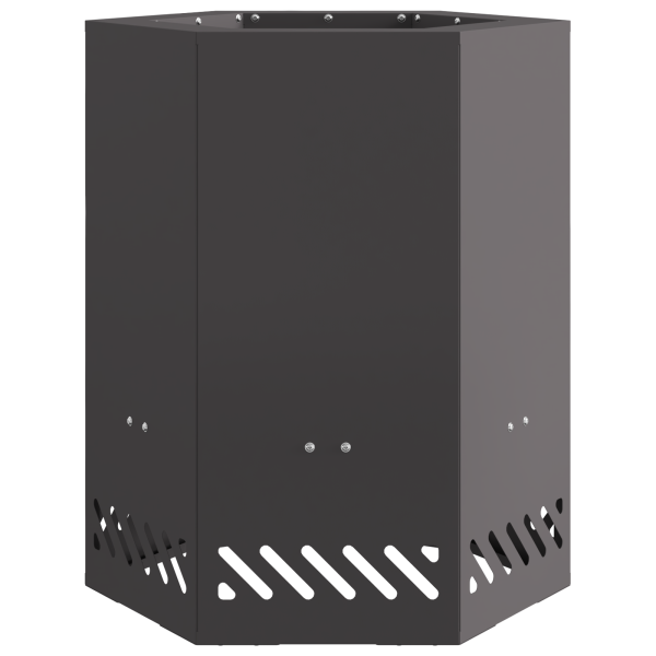 Brasero sin humo hexagonal acero negro 38x38x51 cm M 4