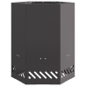 Brasero sin humo hexagonal acero negro 38x38x51 cm 4