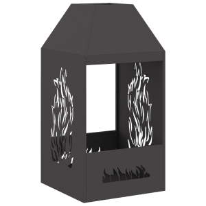 Fogão a Lenha Preto 50x50x100 cm Aço H