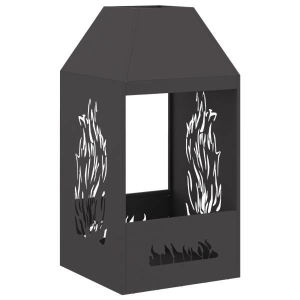 Fogão a Lenha Preto 50x50x100 cm Aço M 4