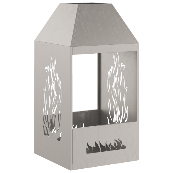 Fogueira  50x50x100 cm Aço Envelhecido M 4