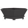 Brasero hexagonal acero negro 75x75x28 cm 2
