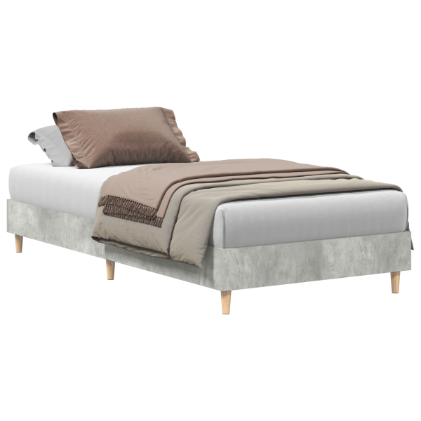 Cama  90x200 cm Cinza de Concreto em Madeira Composta M 3