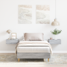 Cama  90x200 cm Cinza Sonoma em Madeira Engenharia 1