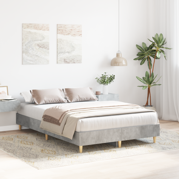 Estructura de cama madera ingeniería gris hormigón 120x190 cm M 4