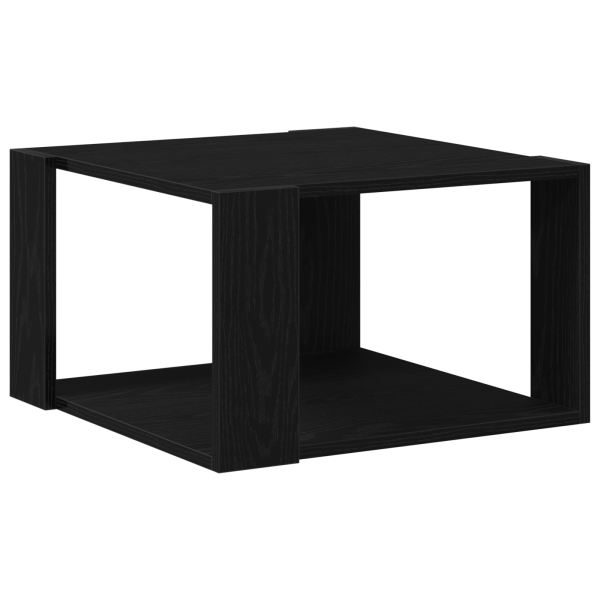 Mesa de centro de madera de ingeniería negro roble 85x55x31 cm M 2